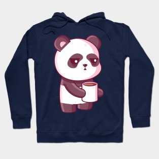 Cute panda drinking coffee Hoodie